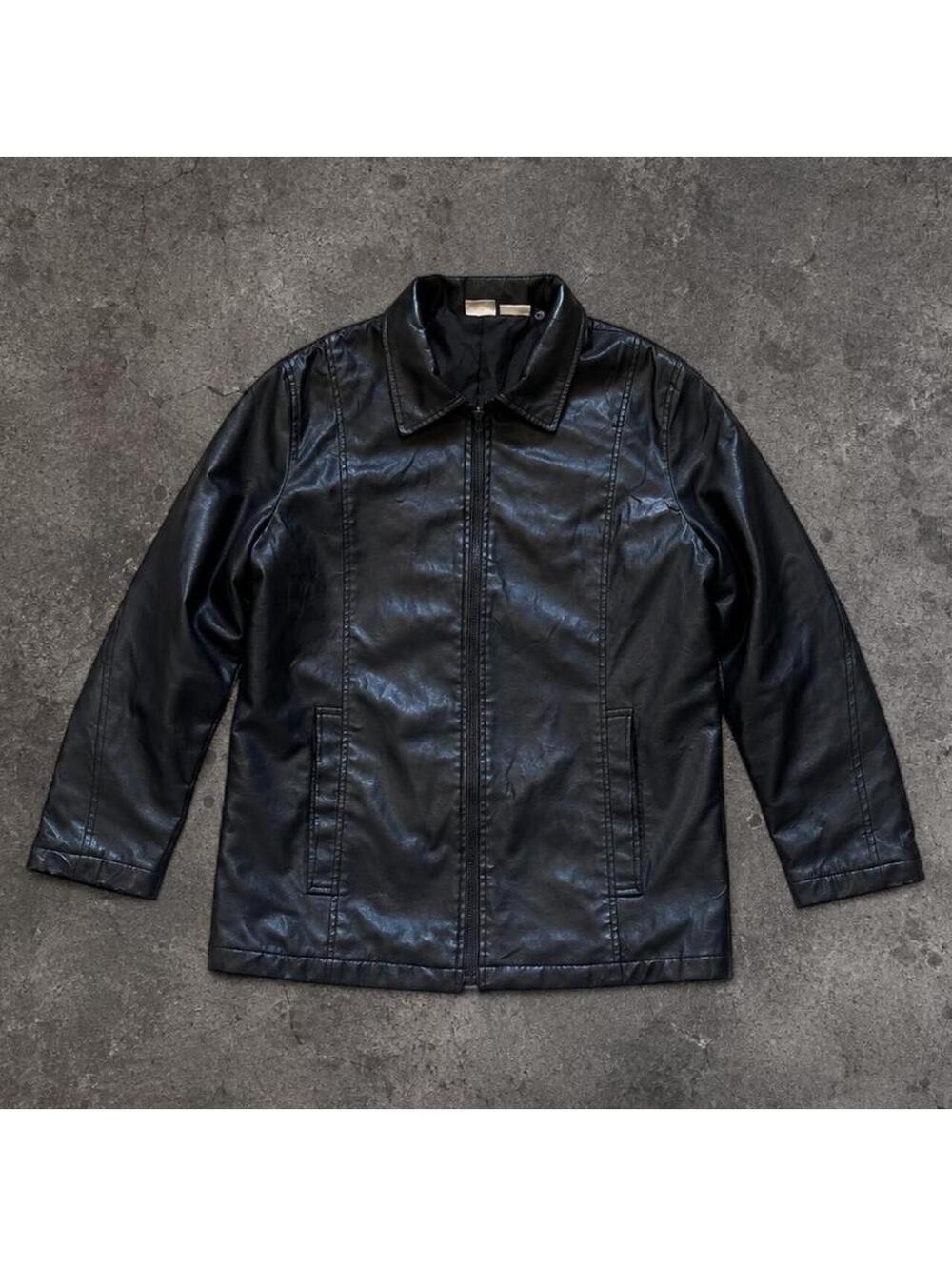 Beautiful Y2K Black leather jacket with a grunge vibe